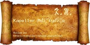 Kapeller Mátyás névjegykártya