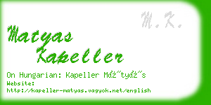 matyas kapeller business card